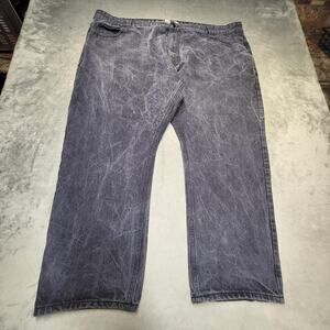 Noiz Jeans Mens 52x32 Blue Stone Wash Straight Relaxed Distressed Denim